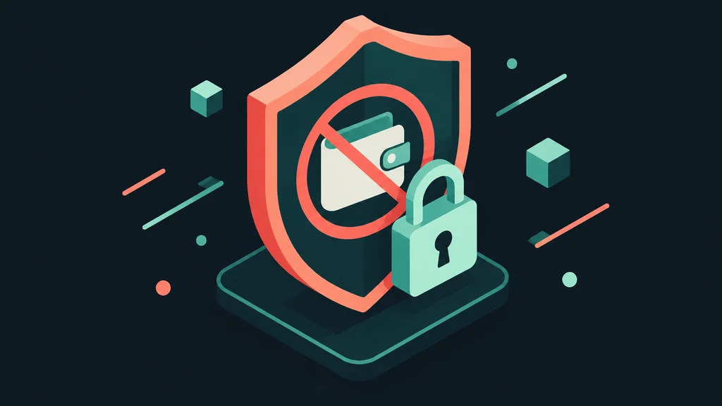Isometric shield with crossed wallet and padlock
