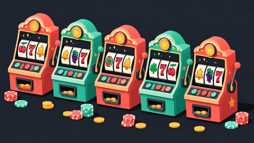 Isometric slot machines with spinning reels and lever