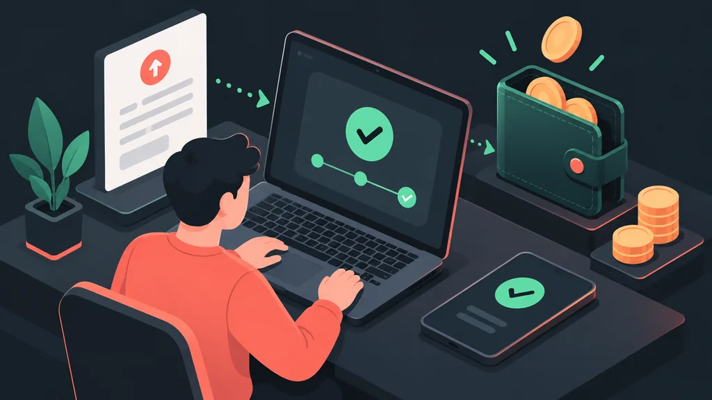 Isometric scene of player checking withdrawal status